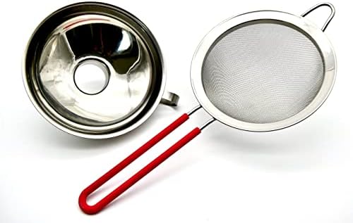 ICO Stainless Steel Canning Funnel and Sieve Set for Mason Jars &