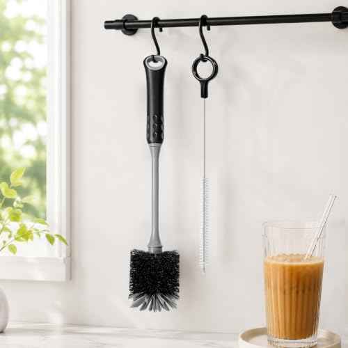 AONEZ 6 Pcs Bottle Brush Set, Straw Brush with Plastic Hanging Loop