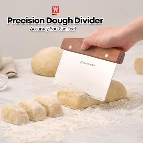Stainless Steel Dough Scraper with Wooden Handle | Bench Scraper for