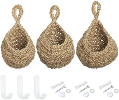PATIKIL Hanging Fruit Baskets for Kitchen, 3 Sizes Teardrop Home Decor