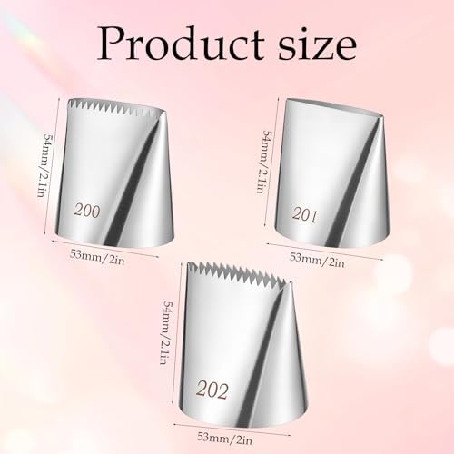 Extra Large Piping Tips, 3 PCS Big Piping Tips Stainless Steel Half