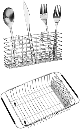 SANNO Stainless Steel Cutlery Utensil Holder Silverware Organizer Rack