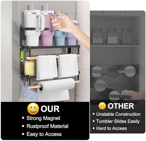 Magnetic Stanley Cup Holder for Refrigerator, Water Bottle Organizer