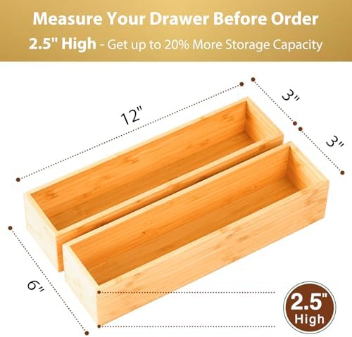 Umilife Silverware Tray, 12 x 3 x 2.5 Inch, Set of 2