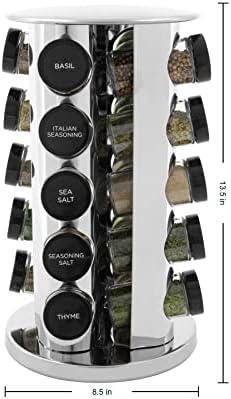 Kamenstein 20 Jar Revolving Countertop Spice Rack with Spices