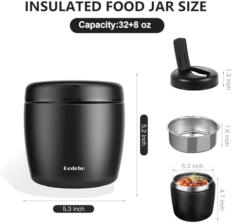 Thermo for Hot Food 40oz, Vacuum Insulated Food Jar for Adults