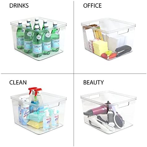 Isaac Jacobs 2-Pack Clear Storage Bins, 11.5” x 14” x 9”