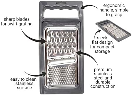Cheese Grater with Handle, Stainless Steel, Cheese Shredder, Fruit and