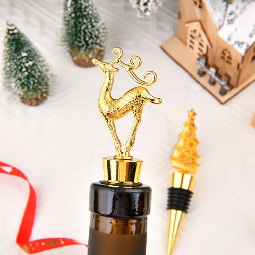 Christmas Wine Bottle Stopper, 2pcs Xmas Tree Decorative Wine Stoppers