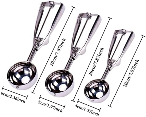 Ice Cream Scoop, Cookie Scoop Set, Stainless Steel Baking Scoop for