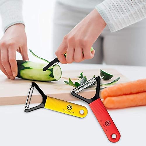Vegetable Peeler trio set by BUTTERLEE. Potato, apple, fruit, kiwi