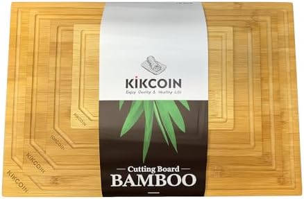 Bamboo Cutting Boards Set of 4 - Extra Large, Large, Medium, Small