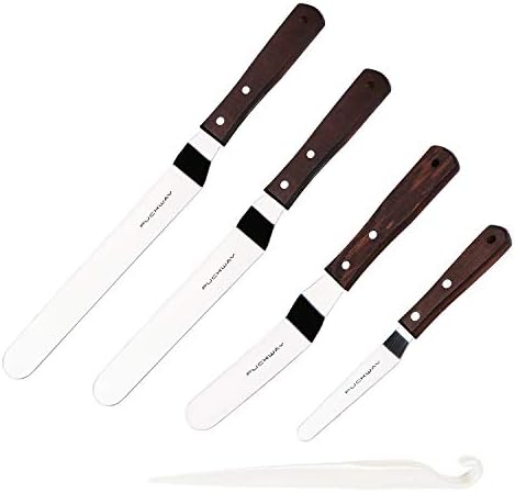 4 PCS Cake Decorating Icing Spatula set with 4, 6, 8 & 10 Inch