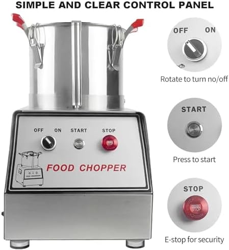 Commercial Food Processor, 5L Stainless Steel Bowl
