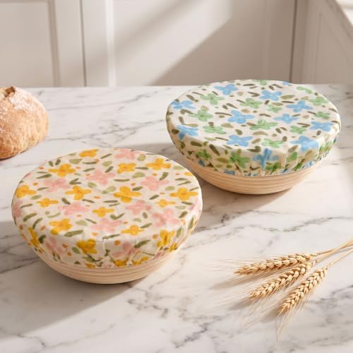 Reusable Beeswax Bowl Covers for Sourdough, 2 Pack, 10 Inch