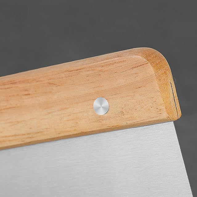 Dough Cutter for Bread and Pizza Dough - Stainless Steel Metal Griddle