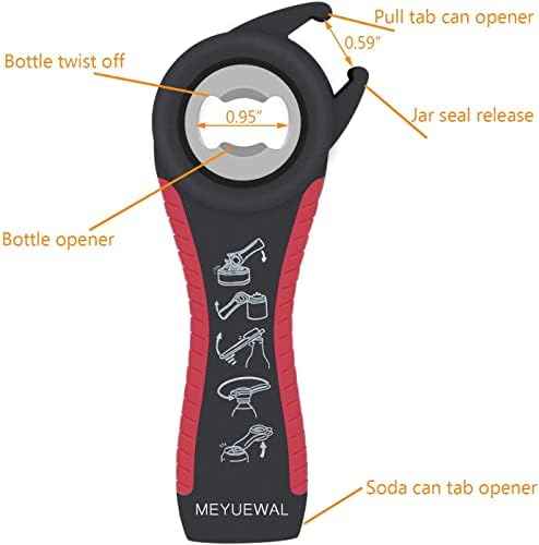 Jar Opener, 5 in 1 Multi Function Can Opener Bottle Opener Kit with