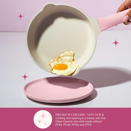 Paris Hilton Ceramic Nonstick Pots and Pans, Cookware Set, Cast