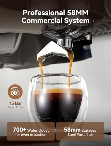 COUPLUX 50s Espresso Machine with Grinder, 58mm, 15 Bar