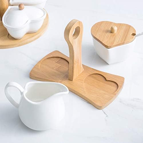 Ceramic Sugar Bowl Spice Jar And Cream Pitcher Set with Tray and Spoon
