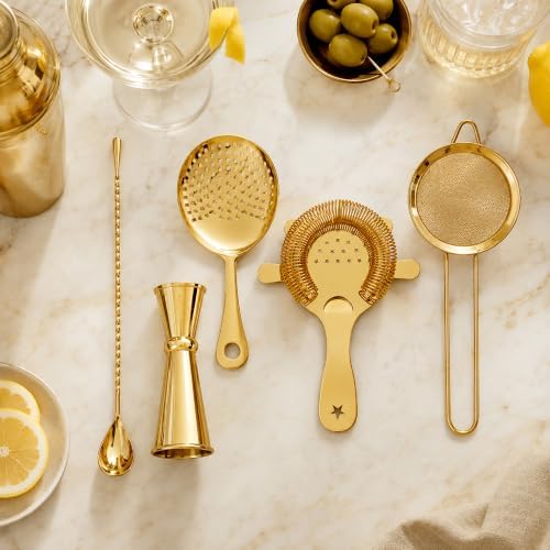 Homestia 5 Pcs Cocktail Strainer Set, Stainless Steel Bar Tools Set