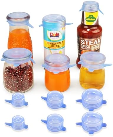 Extra Small Silicone Stretch Lids, 6 pcs, Blue