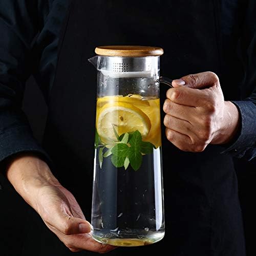 Acrylic 1.2L Water Pitcher with Lid, Transparent Juice Bottle Beverage