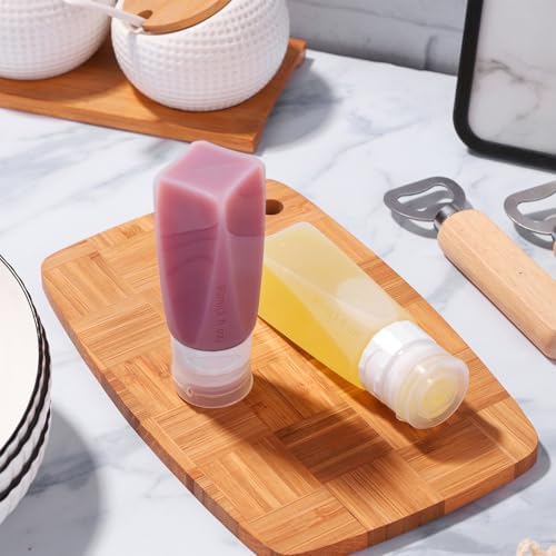 Set of 3 Leak Proof Silicone Travel Bottles Mini Sauce Dispensers