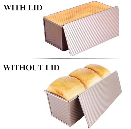 Pullman Loaf Pan with Lid, 13x4.7 Inch 2.2LB Nonstick Sandwich Bread