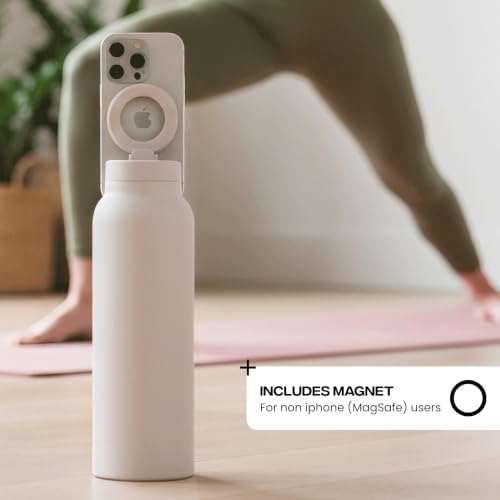 RINGO PRO Insulated Water Bottle, Magnetic Phone Tripod Mount, Ivory