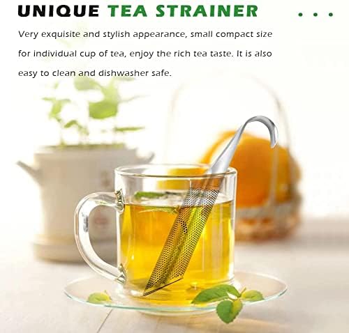 2PCS stainless steel tea filter mesh with hook handle, stainless steel
