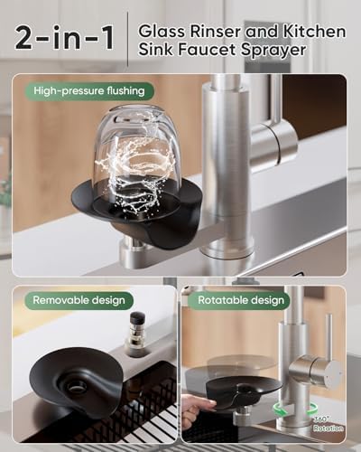 Kitchen Faucet with Cup Washer and Glass Rinser