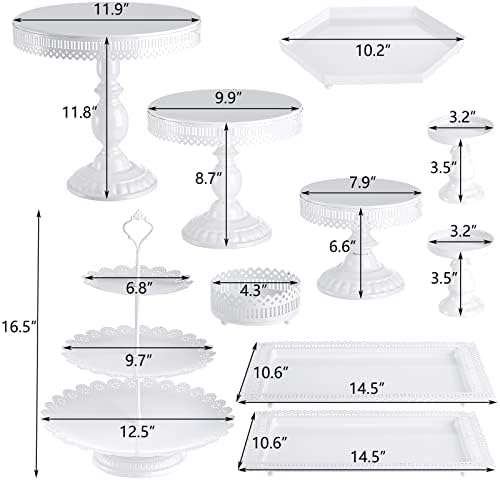 Hedume 10-Set Cake Stands, Metal Cupcake Stand Set with Multiple