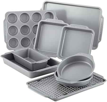 Farberware Nonstick Bakeware Set with Cooling Rack for Baking, 10-Piece