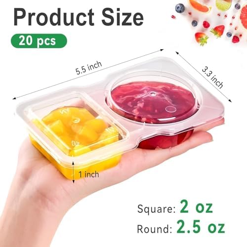 Reusable Snack Containers With Lids,2 Compartment Snackle Box