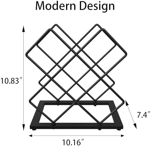 Countertop Wine Rack, 6 Bottles Wine Storage Capacity, Modern Corner