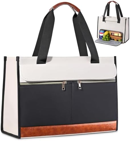 Lunch Tote Bag for Women - 15.6 Inch Laptop Work Bag with Insulated