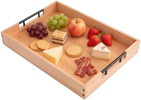 Large Ottoman Tray, 20"x14" Rectangular Trays for Big Ottoman,Metal