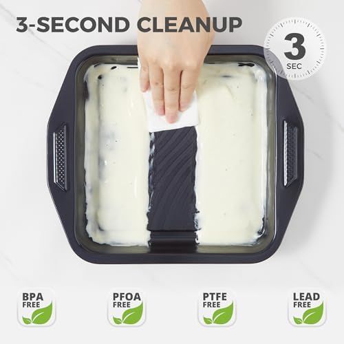 9-Piece Nonstick Bakeware Set, Non-Toxic Baking Pans Set, Shimmer Blue