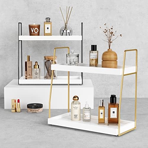 Forbena Bathroom Counter Organizer, White Gold