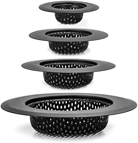 4 Pack Hair Catcher Shower Drain Covers, Sink Strainer Set for Kitchen
