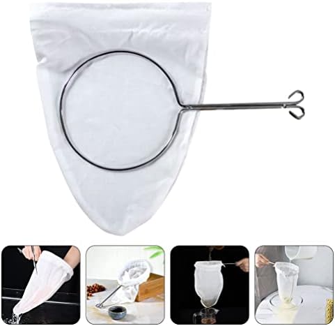 CALLARON 1 Set Steel Ring Filter Bag Small Strainer Nylon Filter Bag