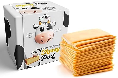 Cheesy Pod Sliced Cheese Container for Fridge, Airtight, BPA-Free
