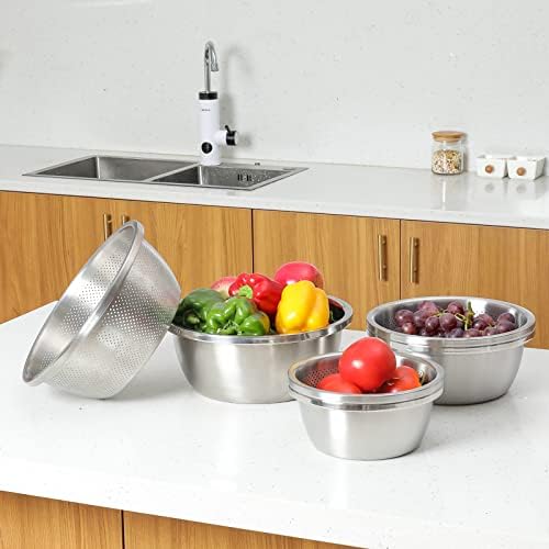 Paoli 304 Stainless Steel Fine Mesh Colander Set, 2QT Large Capacity