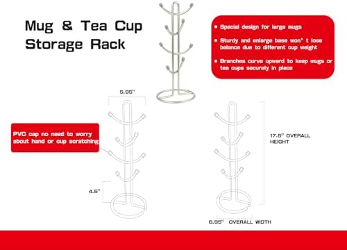 FitWell Mugs Holder, Mug Tree, Coffee Mug Holder, Coffee Mug Tree, Mug