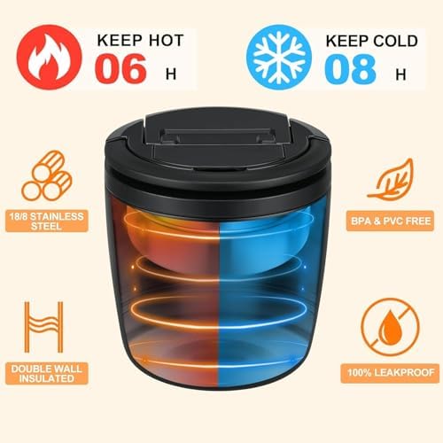 MAXSO Lunch Container 40 oz for Adults Stainless Steel Vacuum