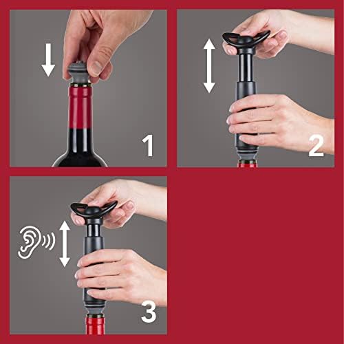 Vacu Vin Concerto Wine Saver - Vacuum Wine Stopper - 2 Black Stoppers