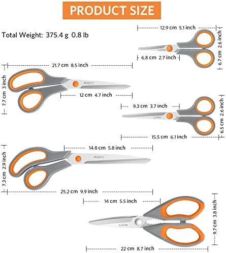 Asdirne Kitchen Scissors Set, Knife-Grade Stainless Steel, TPR