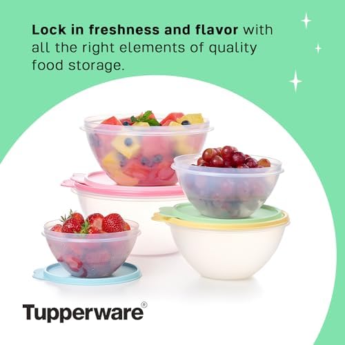 Tupperware Wonderlier 10-Piece Vintage Pastel Set (5 Bowls + 5 Lids)