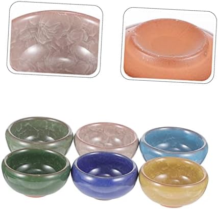 VICASKY 6pcs Essential Oil Mixing Bowl Spa Set Ice Cracked Ceramic